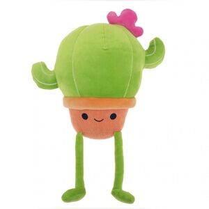 Animal Adventure Cactus Plush Stuffed Plant Pot Long Legs Green Pink Flower NWT